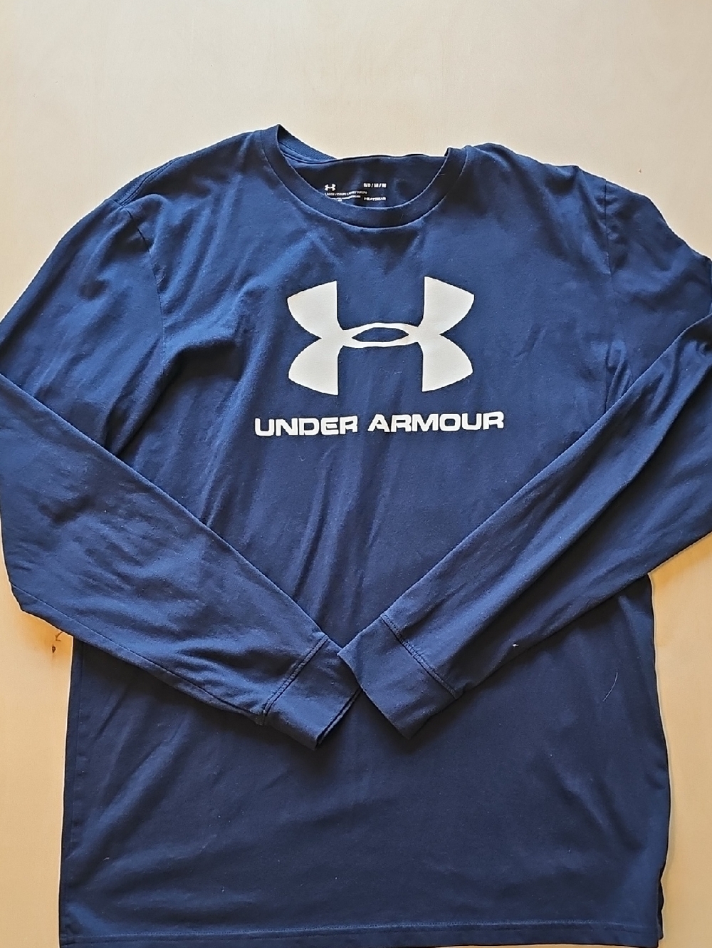 Under Armour Men's Long Sleeve Logo Tee - Dark Blue with White Logo